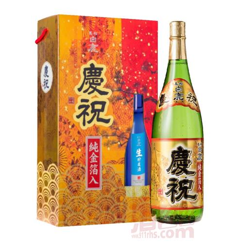 黑松白鹿慶祝金箔(附生貯藏酒)清酒【禮盒】