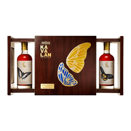 噶瑪蘭水楢桶(手繪典藏雙入組-雙尾蛺蝶/珠光裳鳳蝶)原酒威士忌