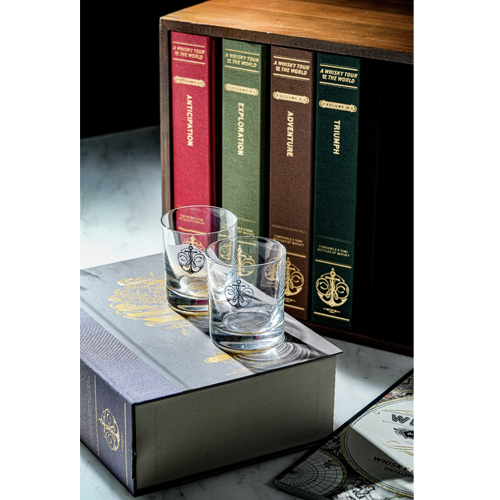 世界威士忌24入迷你酒套組書+2入杯子
